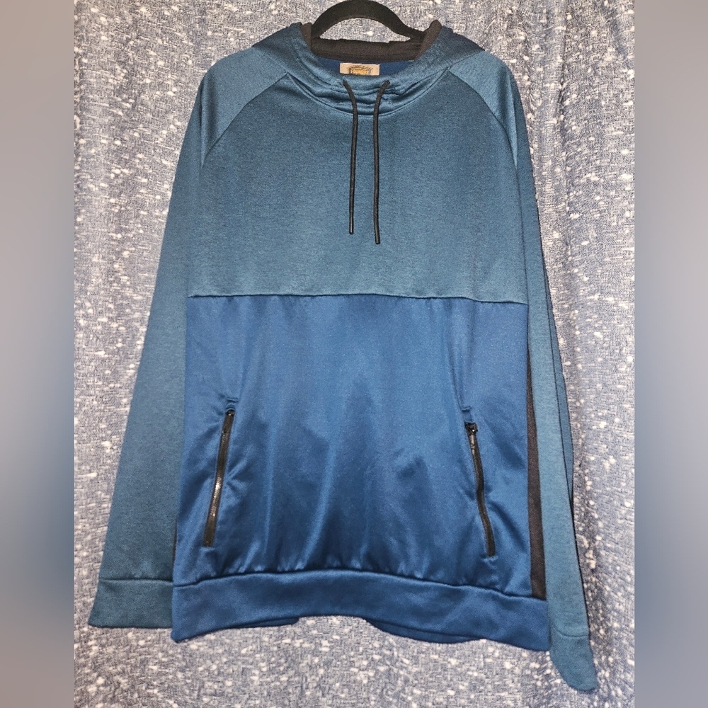 The Foundry Supply Co Pullover Hoodie Mens Size XLT Blue Kangaroo Pocket
